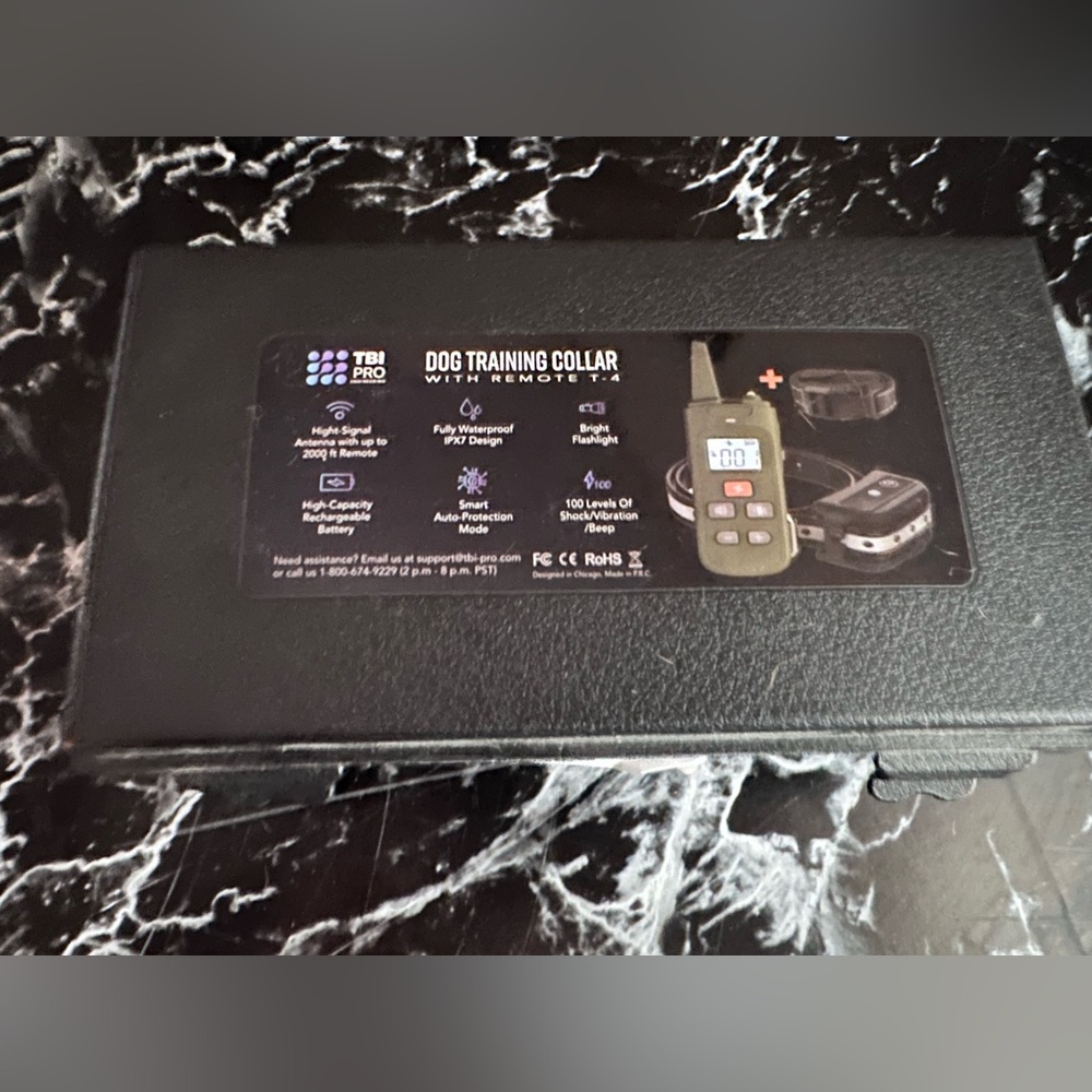 TBI dog training collar with remote